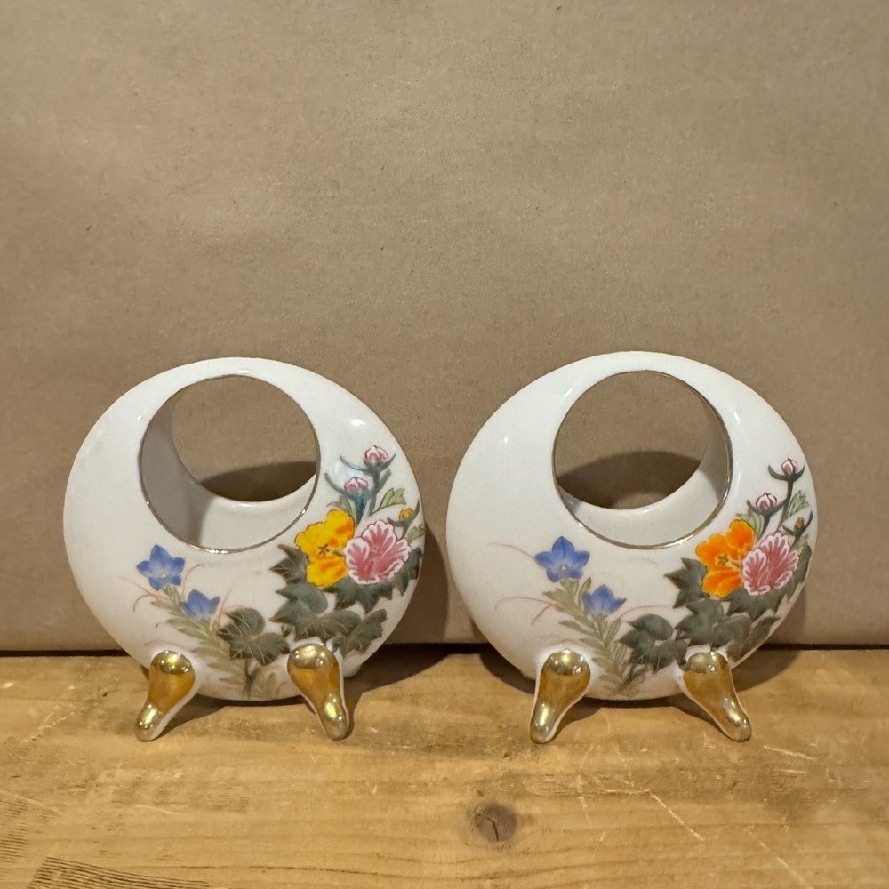 Vintage Kutani China Kosen Tea Set Pieces With Two Bud Vases, Tea Plates - Picture 2 of 6